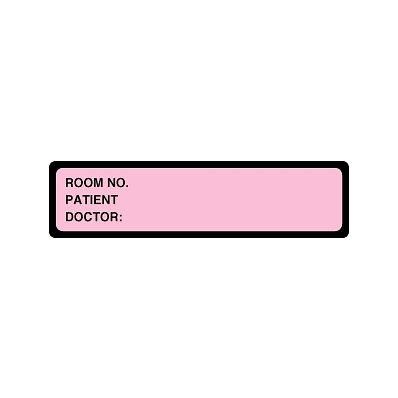 Patient Chart Label, 1.375" X 5.375", Pink