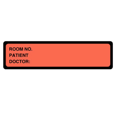 Patient Chart Label, 1.375" X 5.375", color: Salmon
