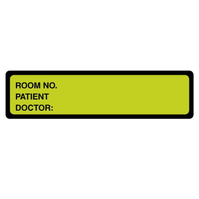 Patient Chart Labels, 1.375" X 5.375", Chartreuse