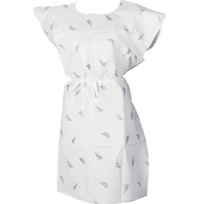Patient Exam Gown, color WHITE, 30" x 42"