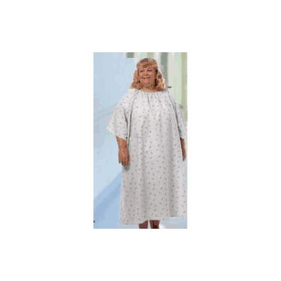 Exam Gown, Color: Matchsticks Print, Up to 10 X-Large, Snap Closure