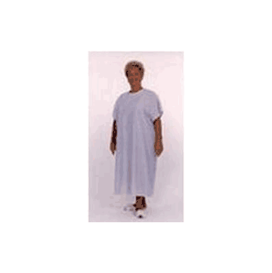 Patient Gown, 44" Lapover, Neck and Waist Twill Tape Tie