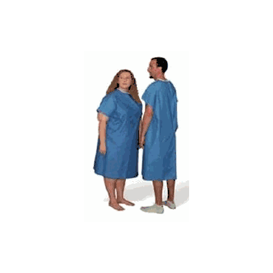 Patient Gown, 48" Lapover / Neck and Waist Tape Tie
