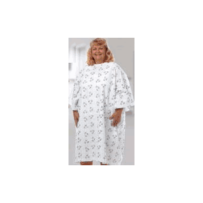 Exam Gown, Color: Raindrops Print, Up to 5 X-Large, Tie Back