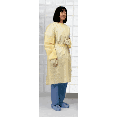 Patient Gown, One Size Fits Most Waist Tie, Yellow