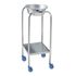 Pedigo #P-1078-W/S-SS Solution Stand, <b>13-3/4" X 14" X 33-3/4"  1 Basin, 7 Quart</b>, 33-3/4" Standard Fixed Height, 4 Casters, Shelf Base, sold as Each<br> <br><br><font color="red"><b>BACK TO THE PRODUCT TABLE, <a href="https://www.aaawholesalecompany.com/instruments-instrument-trays-pedigo-instrument-tray.html">CLICK HERE</a></b></font>