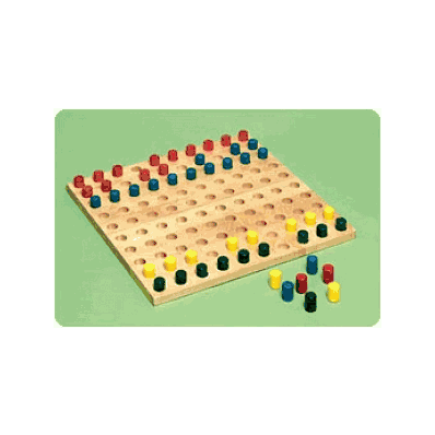 Pegboard, 100 Holes, 20x20, Colored Pegs