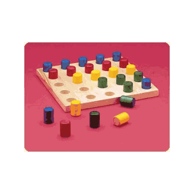 Pegboard, 25 Hole, W/Colord Pegs