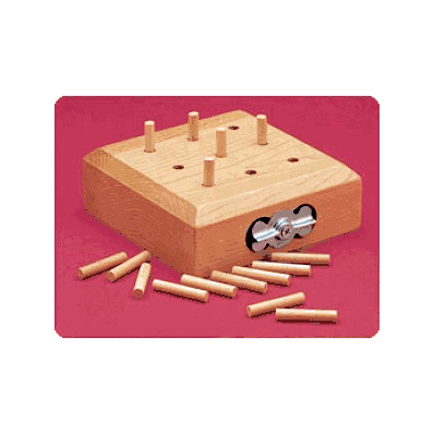 Pegboard, 9 Hole, 47/8"Sq, 1/4" Pegs