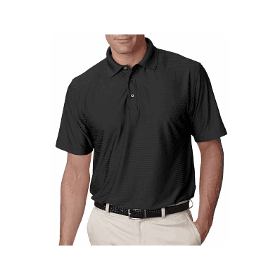 Perf Polo Black Xl Horizontal Stripe - Medlin