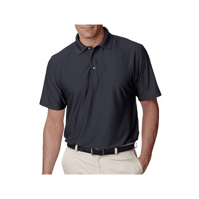 Perf Polo Navy L Horizontal Stripe - Medline