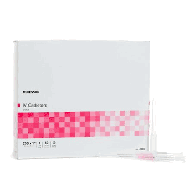 Peripheral IV Catheter, 20 ga x 1" color Pink