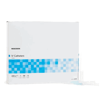 Peripheral IV Catheter, 22 ga x 1" color Blue