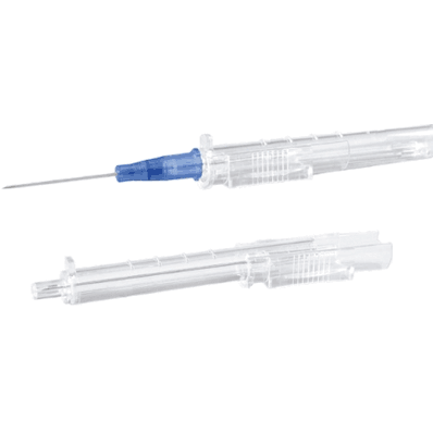 Peripheral IV Catheter, 22 ga x 1", Color Code: Blue, ClearSafe