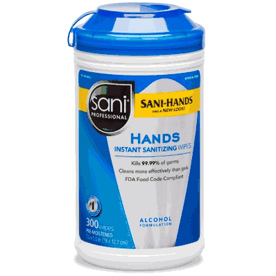 Personal Wipe, 5" x 6" Canister, 65.9% Ethyl Alcohol