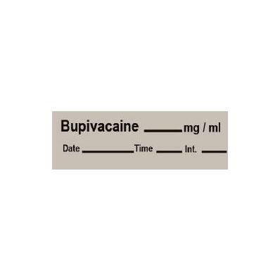 Pharmacy Label, 1-1/2" X 1/2" Anesthesia Label Bupivacaine