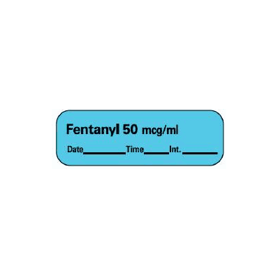 Pharmacy Label, 1-1/2" x 1/2" Anesthesia Lable