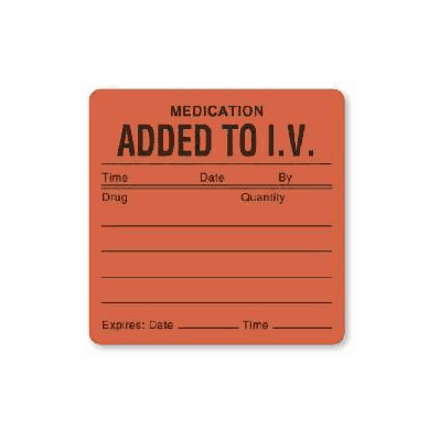 Pharmacy Label, 2.5" X 2.5", Fluorescent Red