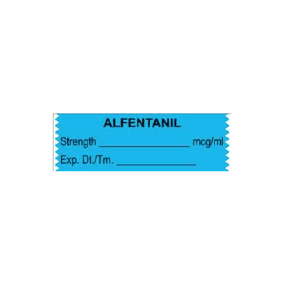 Pharmacy Label Anesthesia Label Alfentanyl Mg