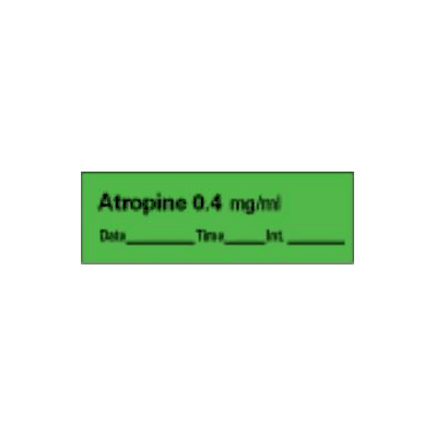 Pharmacy Label Anesthesia Label Atrophine 0.4