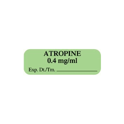 Pharmacy Label Anesthesia Label Atropine / 0.