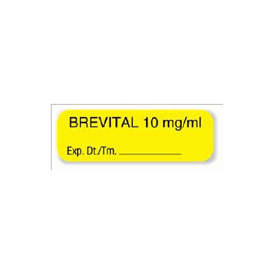 Pharmacy Label Anesthesia Label Brevital 10 M