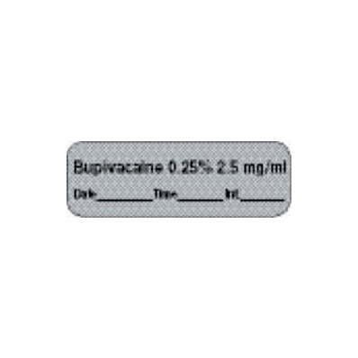 Pharmacy Label Anesthesia Label Bupivacaine 0