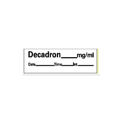 Pharmacy Label Anesthesia Label Decadron Whit