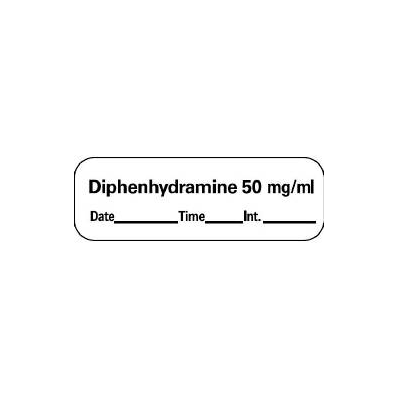 Pharmacy Label Anesthesia Label Diphenhydrami