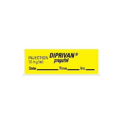 Pharmacy Label Anesthesia Label Diprivan Prop