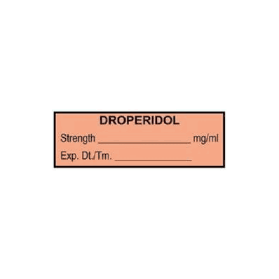 Pharmacy Label Anesthesia Label Droperidol Co