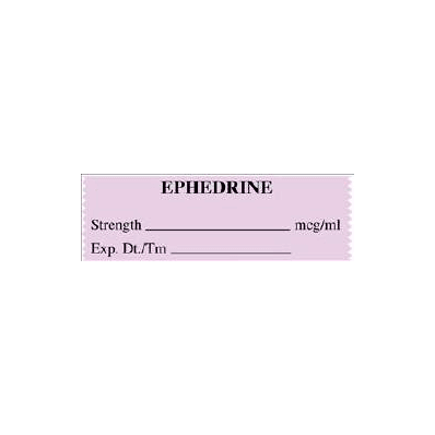 Pharmacy Label Anesthesia Label Ephedrine, St
