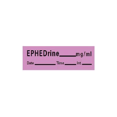 Pharmacy Label Anesthesia Label Ephedrine Vio