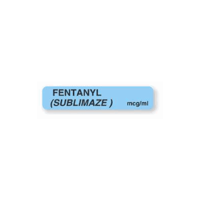 Pharmacy Label Anesthesia Label Fentanyl (Sub