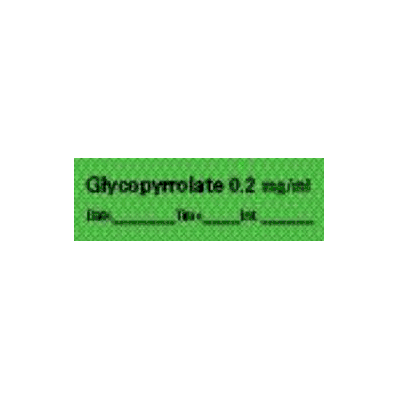 Pharmacy Label Anesthesia Label Glycopyrrolat