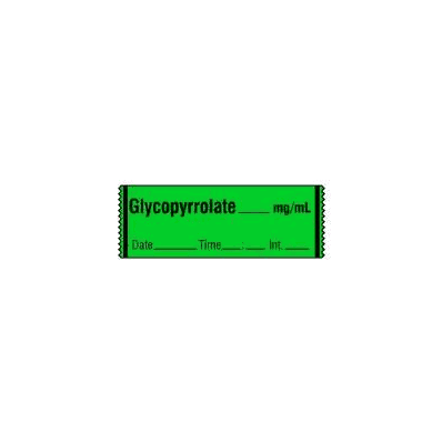 Pharmacy Label Anesthesia Label Glycopyrrolat