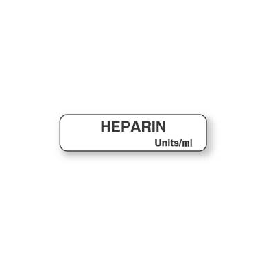 Pharmacy Label Anesthesia Label Heparin / Uni