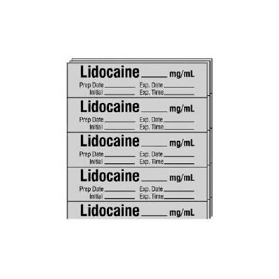 Pharmacy Label Anesthesia Label Lidocaine 1%