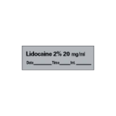 Pharmacy Label Anesthesia Label Lidocaine 2%