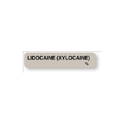 Pharmacy Label Anesthesia Label Lidocaine (Xy