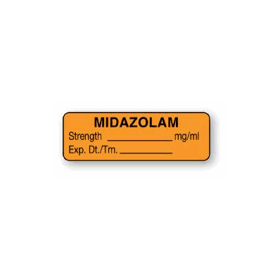 Pharmacy Label Anesthesia Label Midazolam / S