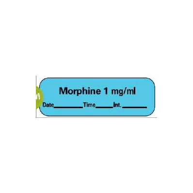 Pharmacy Label Anesthesia Label Morphine 1 Mg