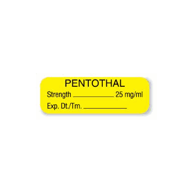 Pharmacy Label Anesthesia Label Pentothal / S