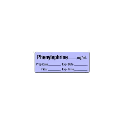 Pharmacy Label Anesthesia Label Phenylephrine