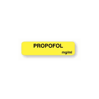 Pharmacy Label Anesthesia Label Propofol / Mg