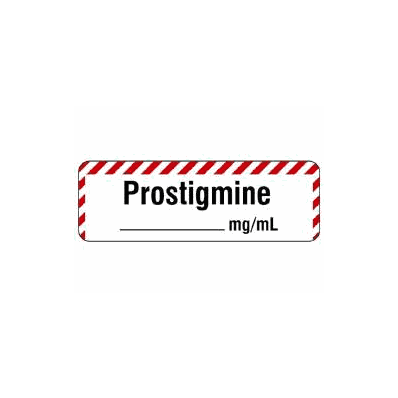Pharmacy Label Anesthesia Label Prostigmine /