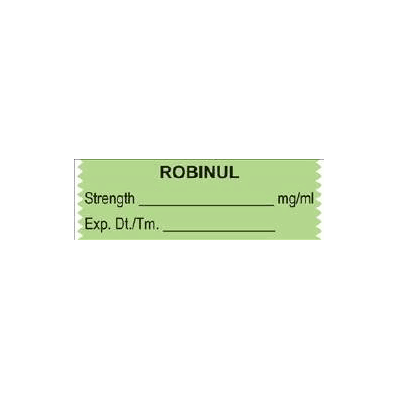 Pharmacy Label Anesthesia Label Robinul Mg/ml