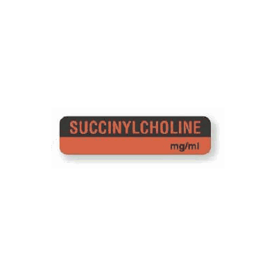Pharmacy Label Anesthesia Label Succinylcholi