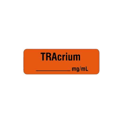Pharmacy Label Anesthesia Label Tracrium / __