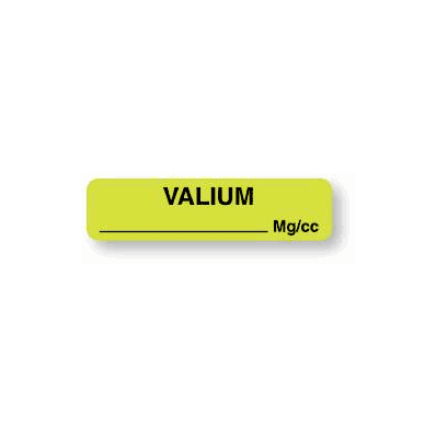 Pharmacy Label Anesthesia Label Valium ____mg